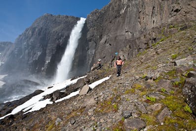A multi-day kayaking tour in the Westfjords is a great opportunity to see majestic Icelandic waterfalls.
