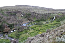 The beautiful Gjain valley in the Highlands of Iceland in summer.