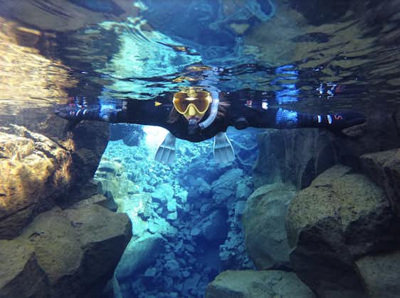 Experience the clear waters of Silfra with this 6-hour snorkeling tour