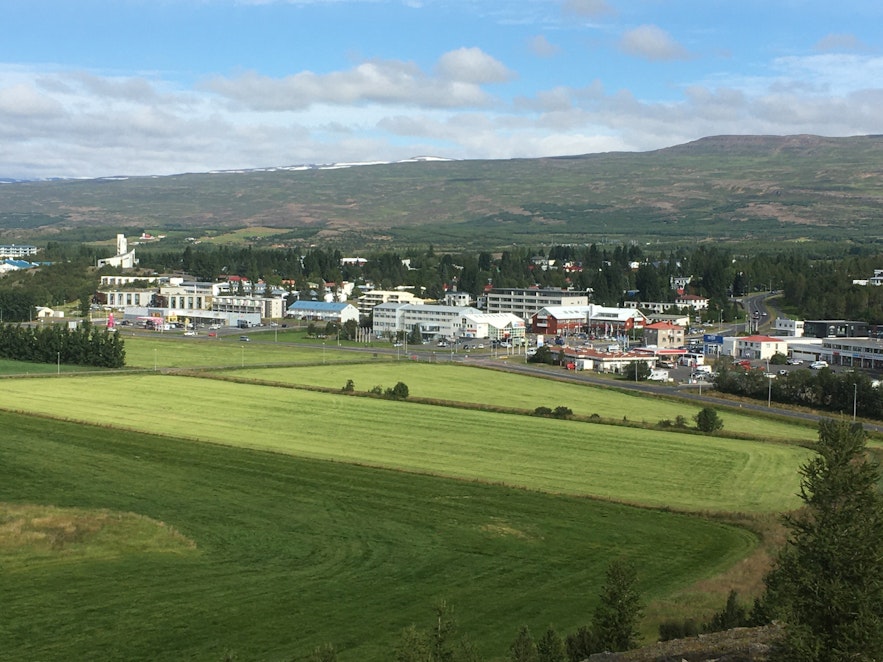 The scenic town of Egilsstadir in East Iceland.