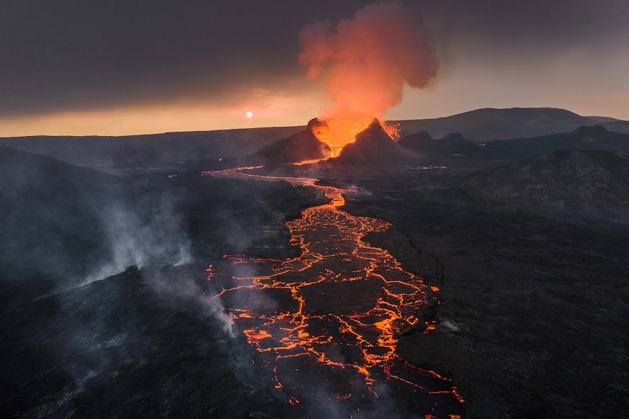 Erupcja wulkanu Fagradalsfjall.