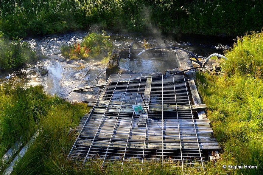 Marteinslaug Hot Spring, a hidden hot pring near Geysir geothermal area is a rustic setting for hot spring bathing in Iceland.