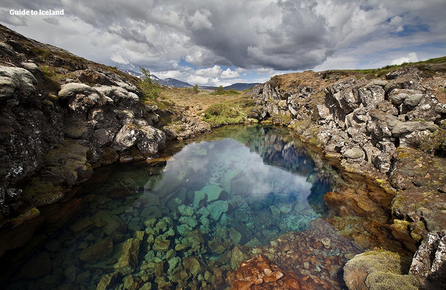 The magnificent Silfra fissure in Thingvellir National Park.