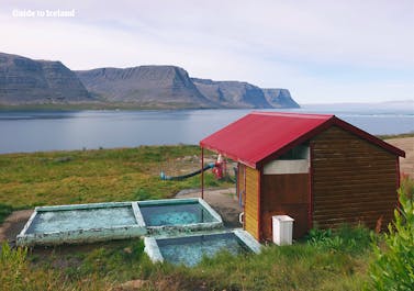 Pollurinn geothermal pool, is a popular among the locals of Westfjords.