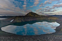 Blahylur (Hnausapollur) volcanic crater lake in the Southern Icelandic Highlands has a stunning blue color