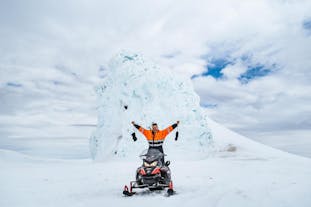 Conquer the icy heights of Eyjafjallajokull on a thrilling snowmobile adventure, where speed meets stunning South Iceland panoramas.