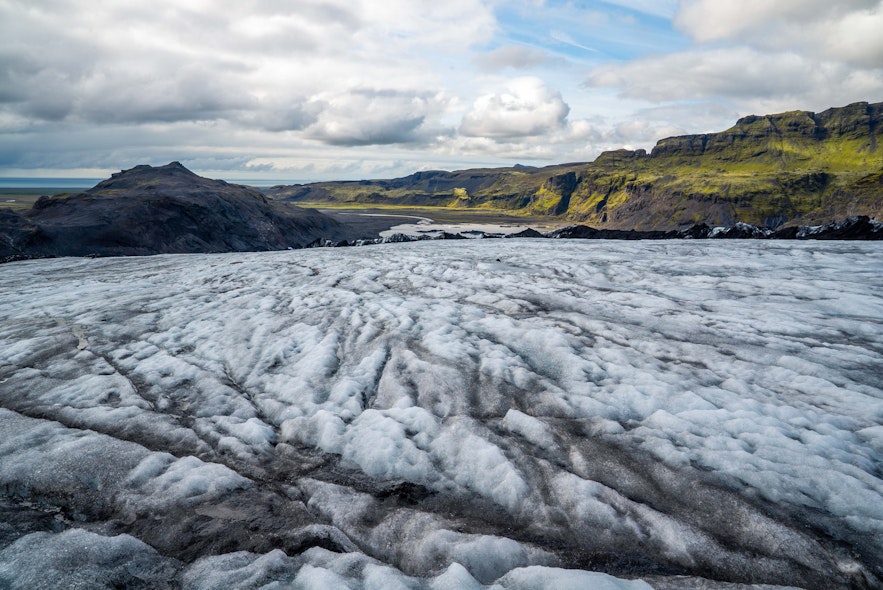 Explore the icy wonders of Solheimajokull glacier through glacier hiking.