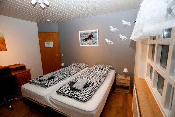 Hellnafell Guesthouse's single large double bed room, is perfect for relaxing.