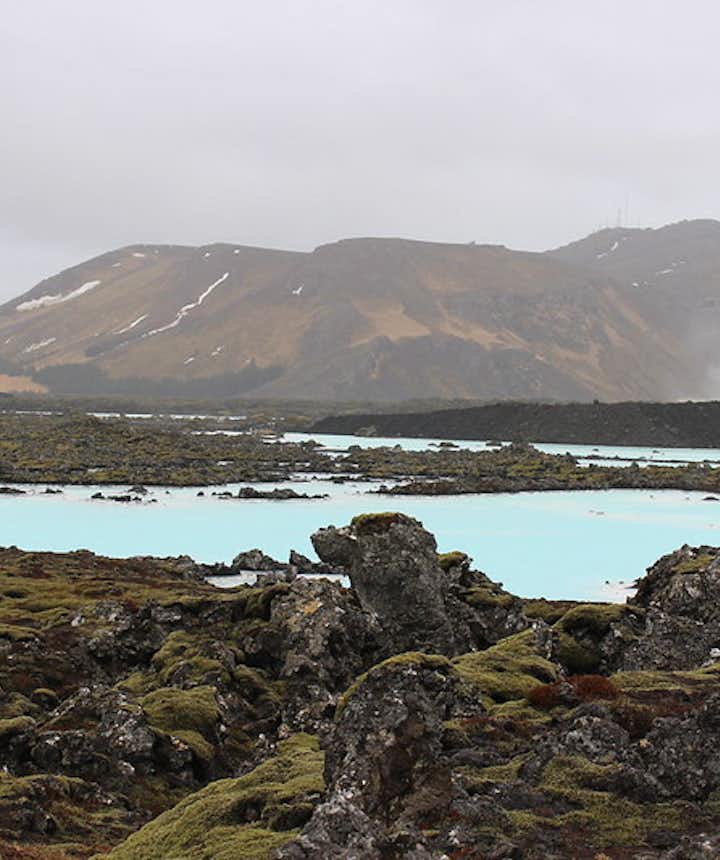 The Blue Lagoon has fantastic views of nearby volcanoes.