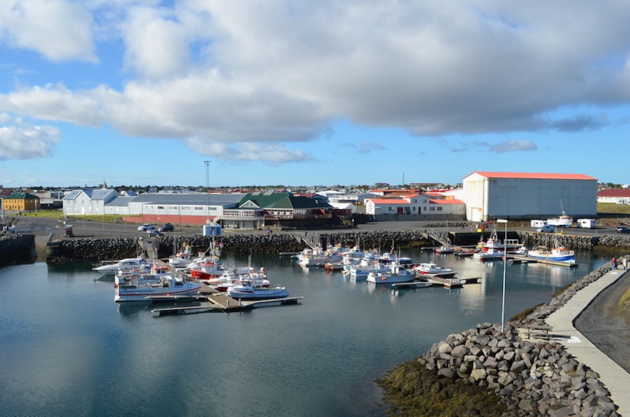 The town of Keflavik has a beautiful port.