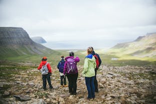 Take the challenge of joining a hiking tour in the remote Hornstrandir Nature Reserve of Iceland.