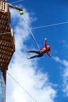 Experience safely falling 13 meters below, with a freefall activity.