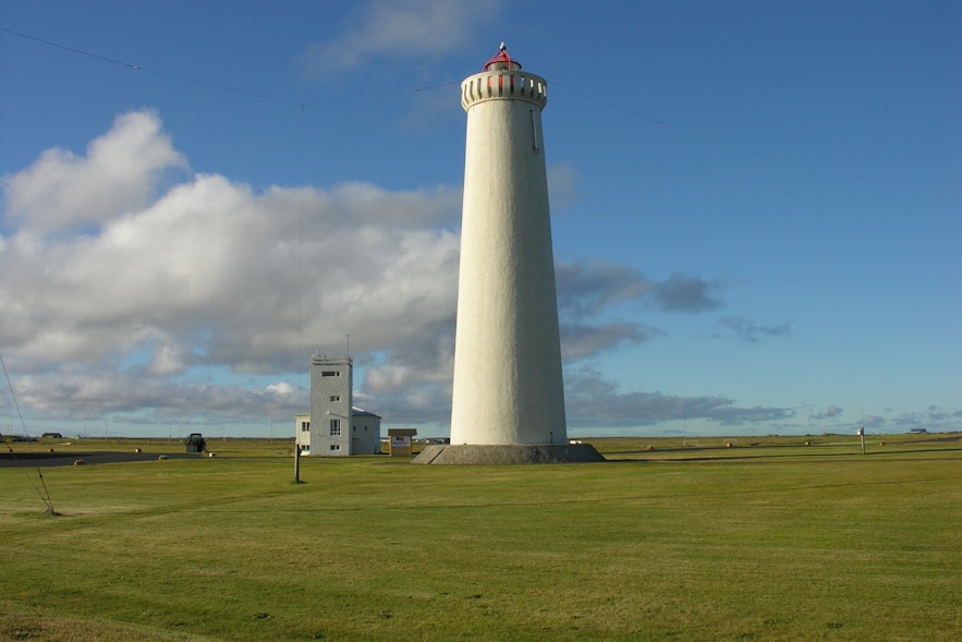 The second Gardskagi lighthouse is taller than the old tower and serves as an observatory.