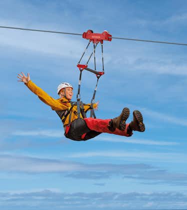 Experience a thrilling adventure in the longest zipline in Iceland.