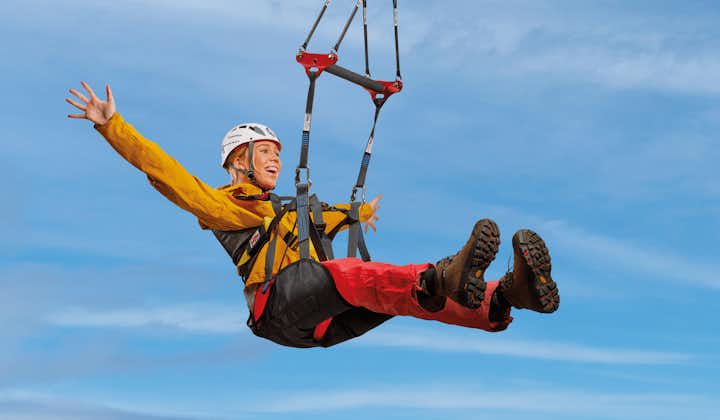 Experience a thrilling adventure in the longest zipline in Iceland.