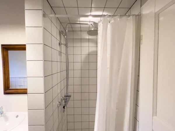 Bathrooms at the Kristinsson apartment has its own shower.