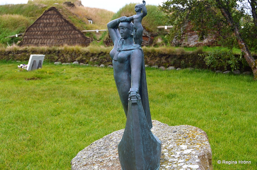 The statue of Guðríður at Glaumbær North-Iceland