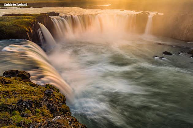 The first stop on this North Iceland tour from Akureyri is the stunning Godafoss waterfall.