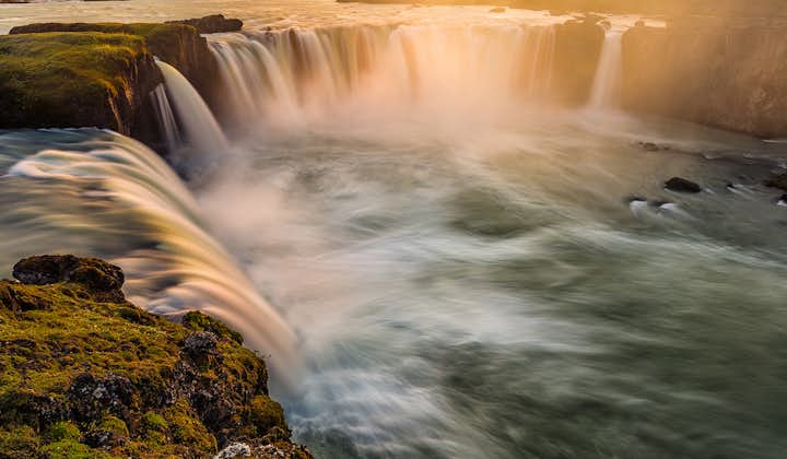 The first stop on this North Iceland tour from Akureyri is the stunning Godafoss waterfall.