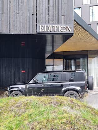 A Land Rover Defender, the vehicle for private chauffeur driven tours of Reykjavik.