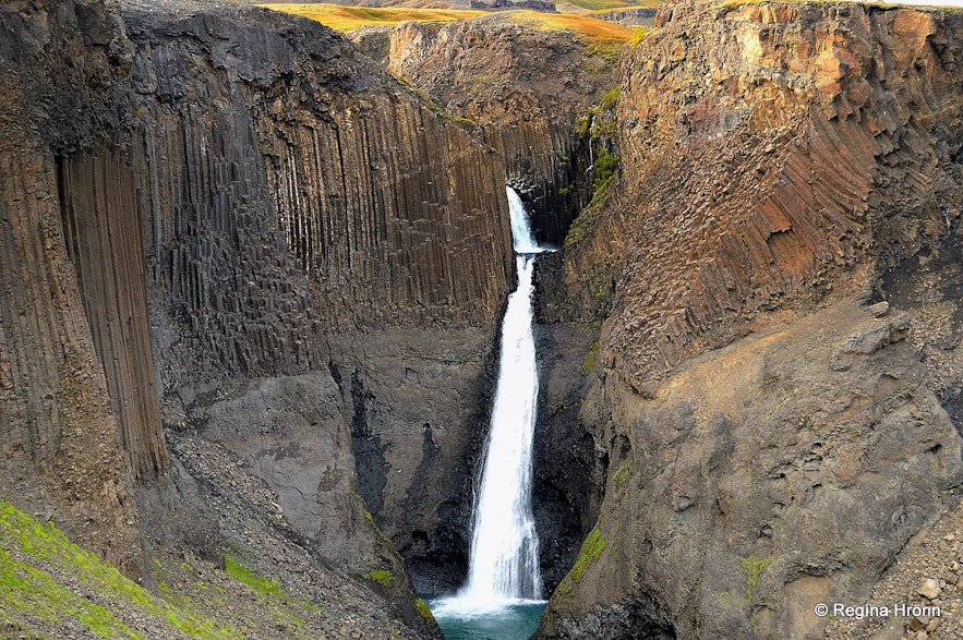 Litlanesfoss near Hengifoss waterfall in Iceland