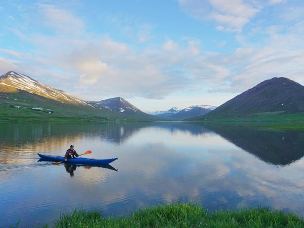 The Northern Comfort Inn's visitors can enjoy Olafsfjardarvatn lake on a canoe.