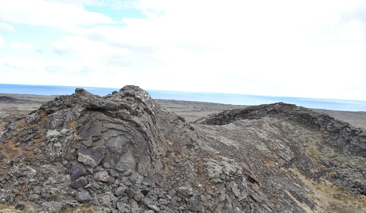 Some of the lava formations created by volcanic eruptions in Iceland.