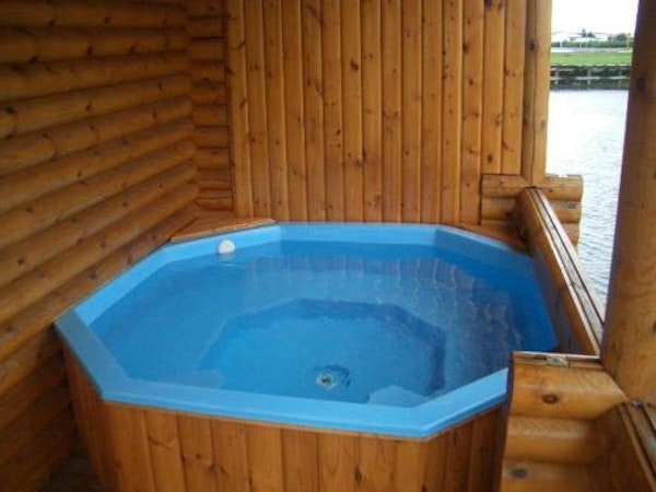 Brimnes Cabins' guests have access to their hot tubs.