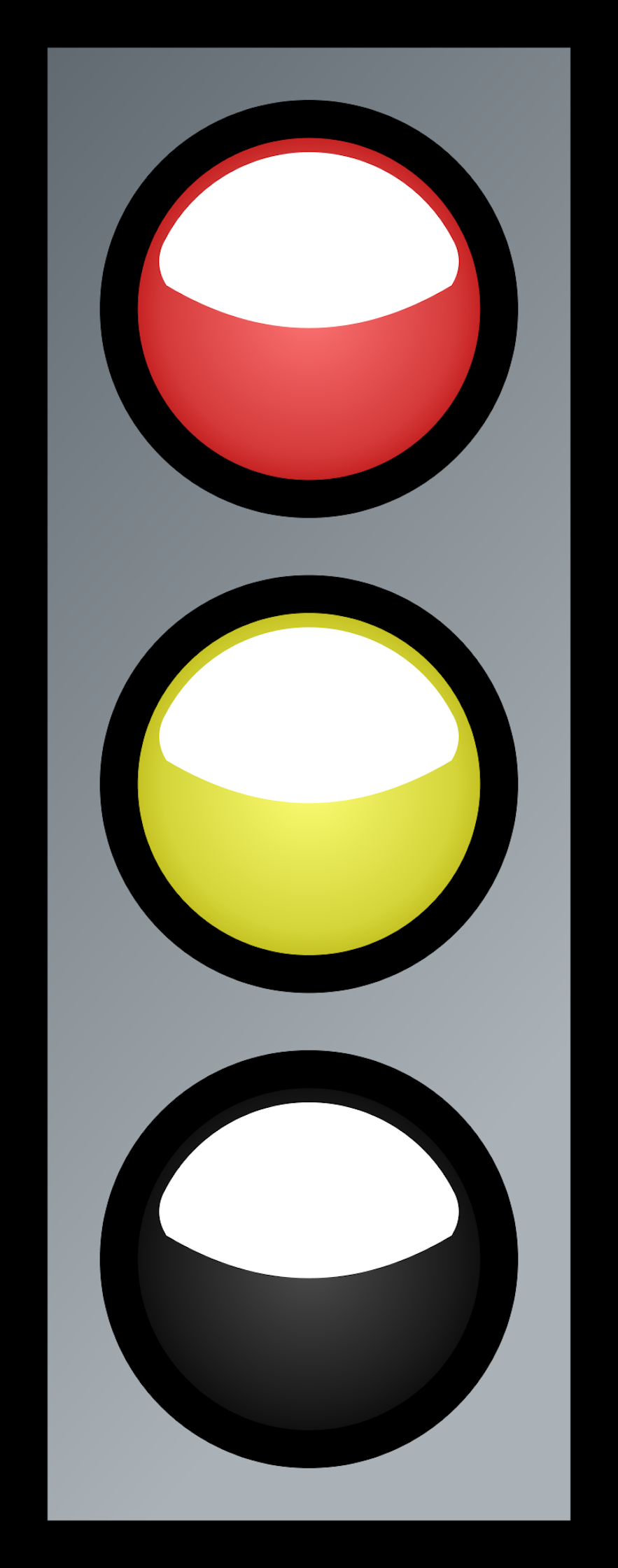 A red and yellow traffic light in Iceland shows the light is about to turn green, so you can get ready to go.