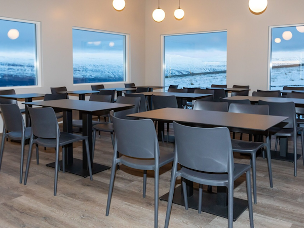 The dining area at Hotel Halond can accommodate groups.