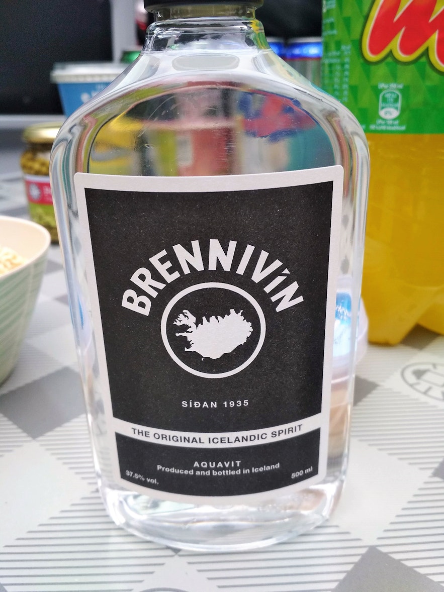 Le Brennivin islandais, l'alcool islandais original depuis 1935.