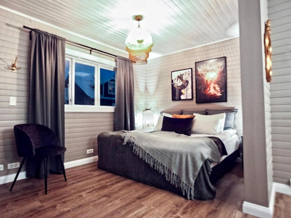 A large double bedroom in one of the apartments at Heart of Reykjavik.