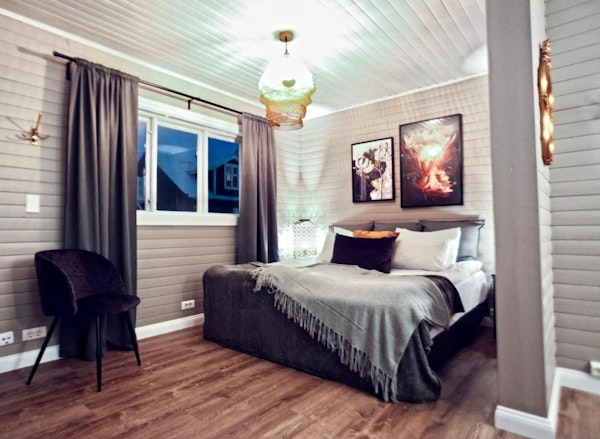 A large double bedroom in one of the apartments at Heart of Reykjavik.
