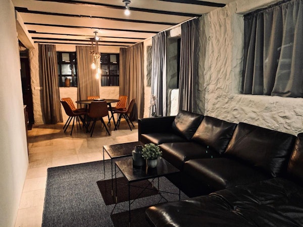 A comfortable sofa in one of the apartments at Heart of Reykjavik.