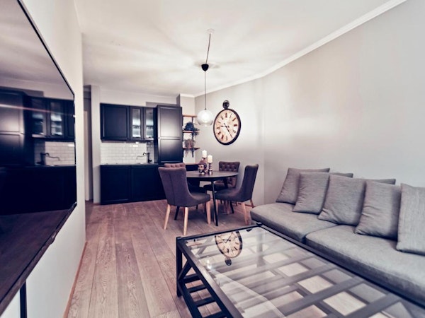 One of the spacious living areas at the Heart of Reykjavik apartments.