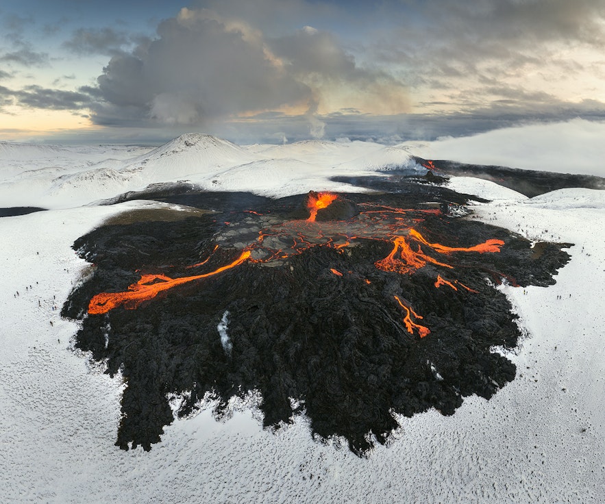 Get up close with an active volcano in Iceland by hiking to the Fagradalsfjall area.