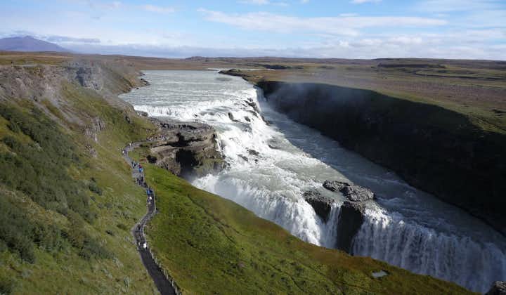 Gullfoss, as seen from above, is one of the most famous features in Iceland.