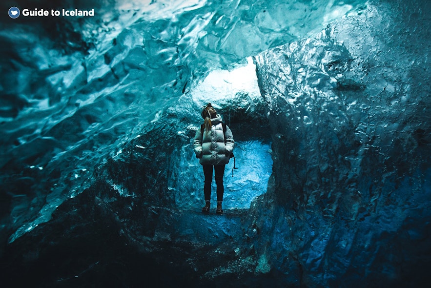 Winter is the best time to see a natural ice cave in Iceland.