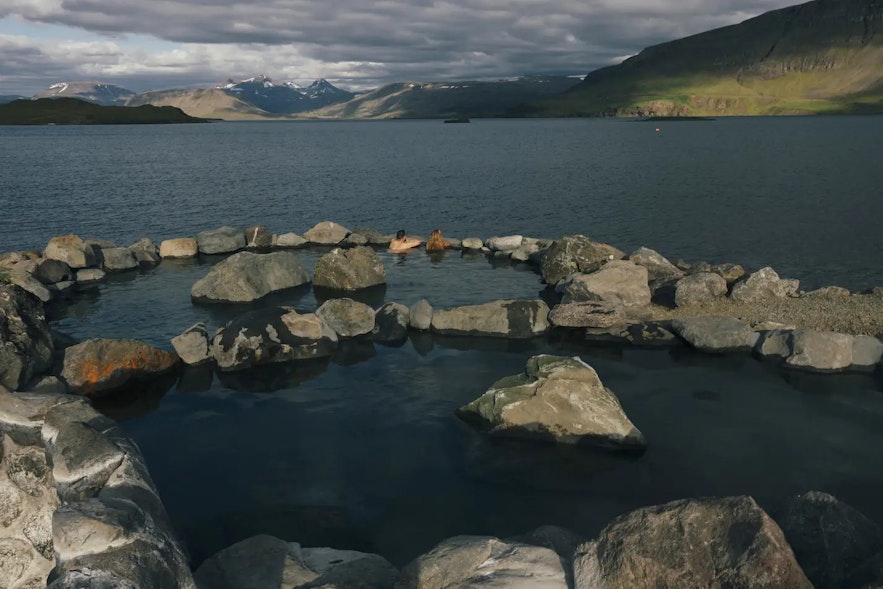 Hvammsvik have hot pools overlooking Hvalfjordur.