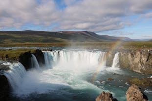 Godafoss waterfall is a spectacular feature between Akureyri and Lake Myvatn.