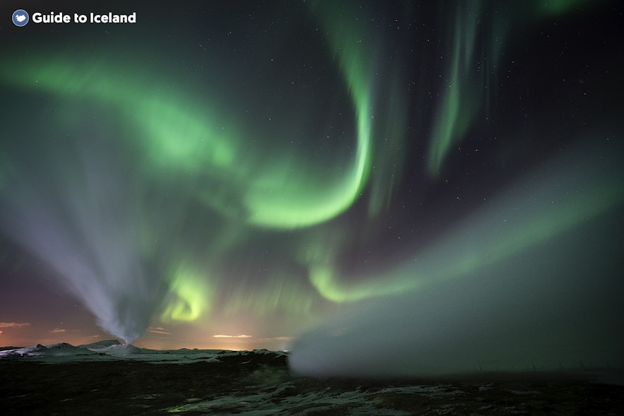 冬天的冰岛北极光