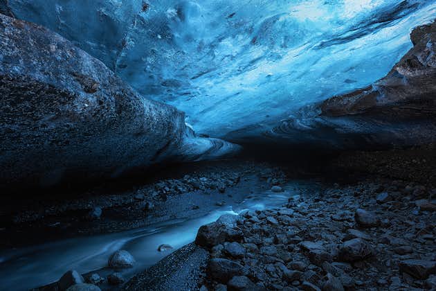 blue ice cave wallpaper