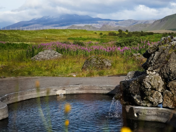 The Viking pool of the South Iceland hotel is open during summer.