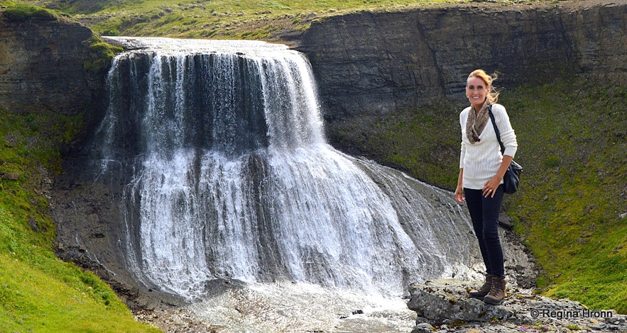 The majestic Waterfall Hvítserkur in Fitjaá River in West-Iceland
