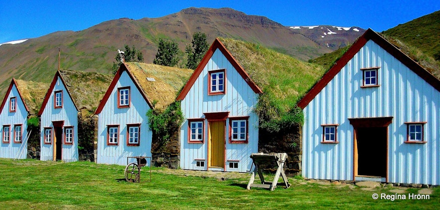 아이슬란드 아퀴레이리의 라우파스 잔디 주택