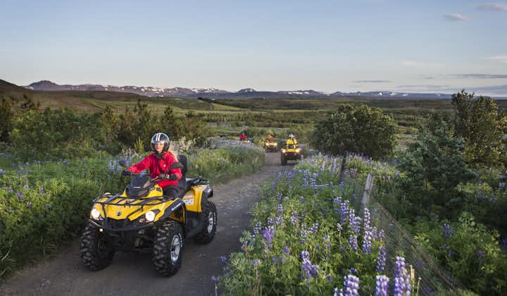 This adventurous morning combination tour starts with an ATV ride across the countryside near Reykjavik before riding up a mountain.