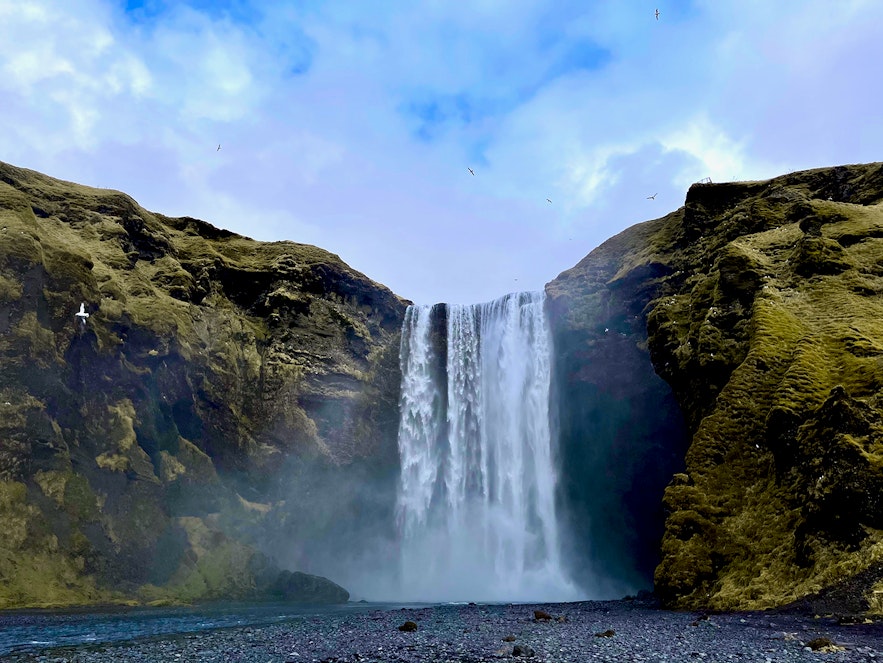 Skogafoss waterfall on the south coast of Iceland