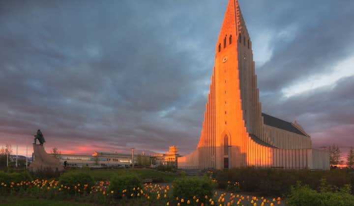 Hallgrimskirkja church is one of the most popular landmarks in Reykjavik.