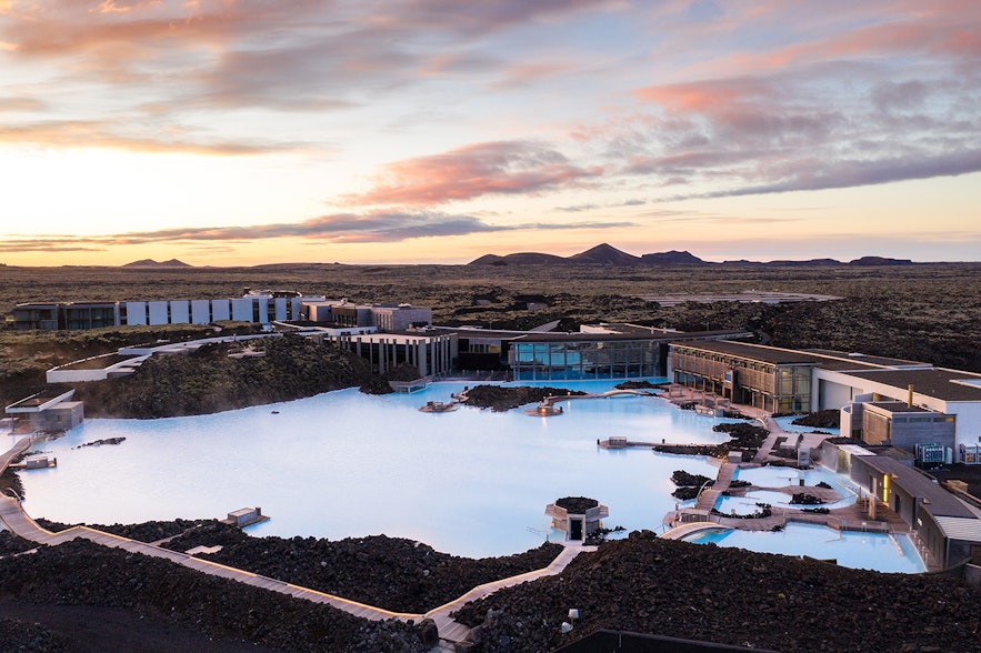 The geothermal spa Blue Lagoon and its expansive facilities