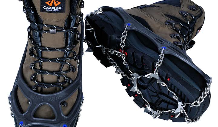 Crampons are an essential piece of safety equipment if you are hiking anywhere with icy or slippery conditions.